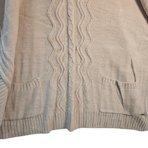 Black Rivet NWT Pink Gold Flecks Cable Knit Poncho Cowl Neck Sweater L/XL - Picture 5 of 9